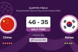 拿走对手的三分！上半场中国男篮三分球12投5中 韩国11投2中